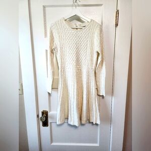White long-sleeved mini sweater dress Off white - Petit Medium